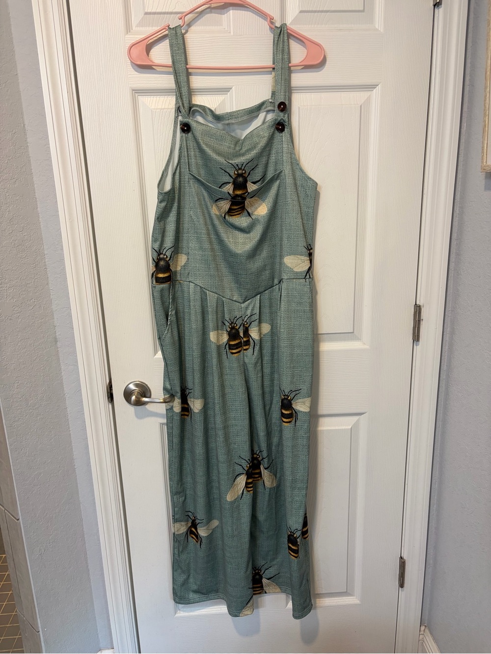 SHEIN Green Bee Print Jumpsuit